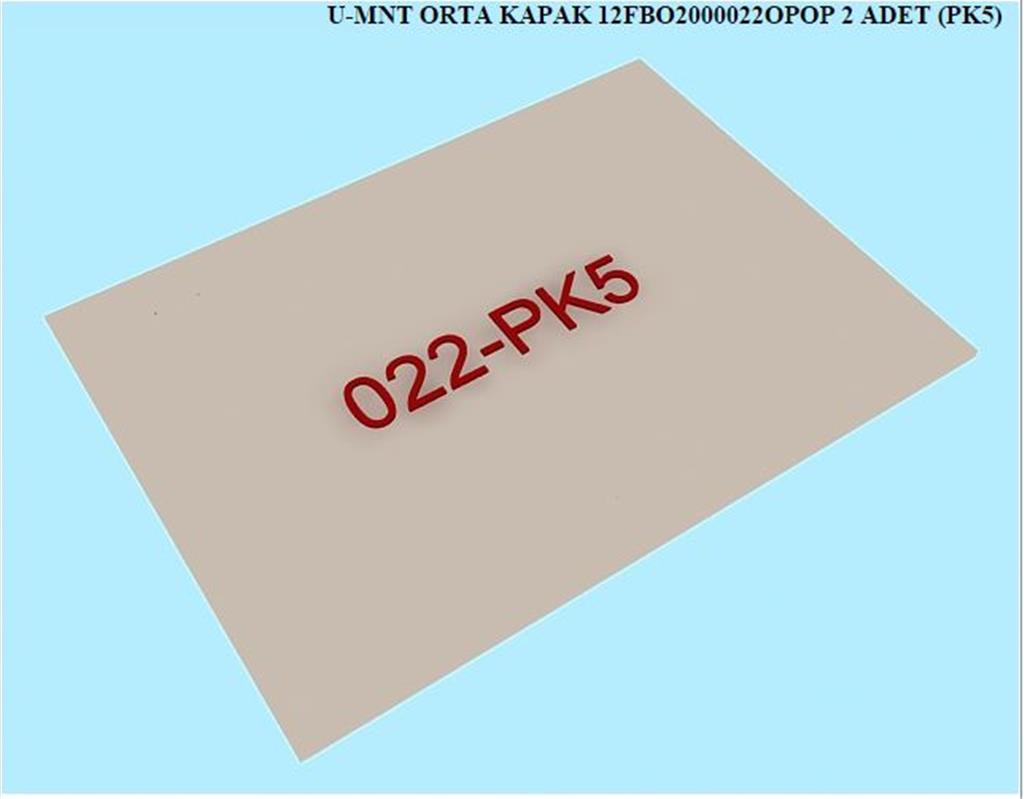 12FBO2000022OPOP, SRG GRD MONTELI ORTA KAPAK/ OPAK BEYAZ