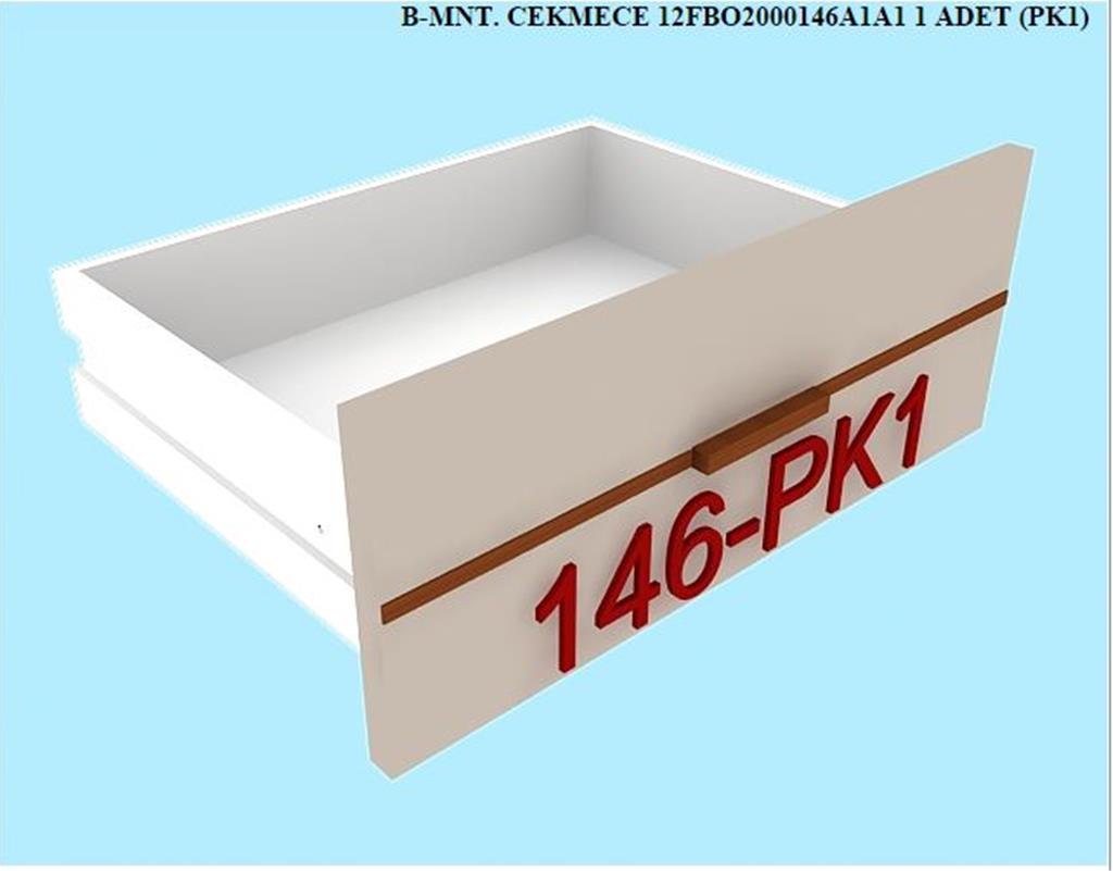 12FBO2000125OPOP, KOMODIN MONTELI CEKMECE / OPAK BEYAZ