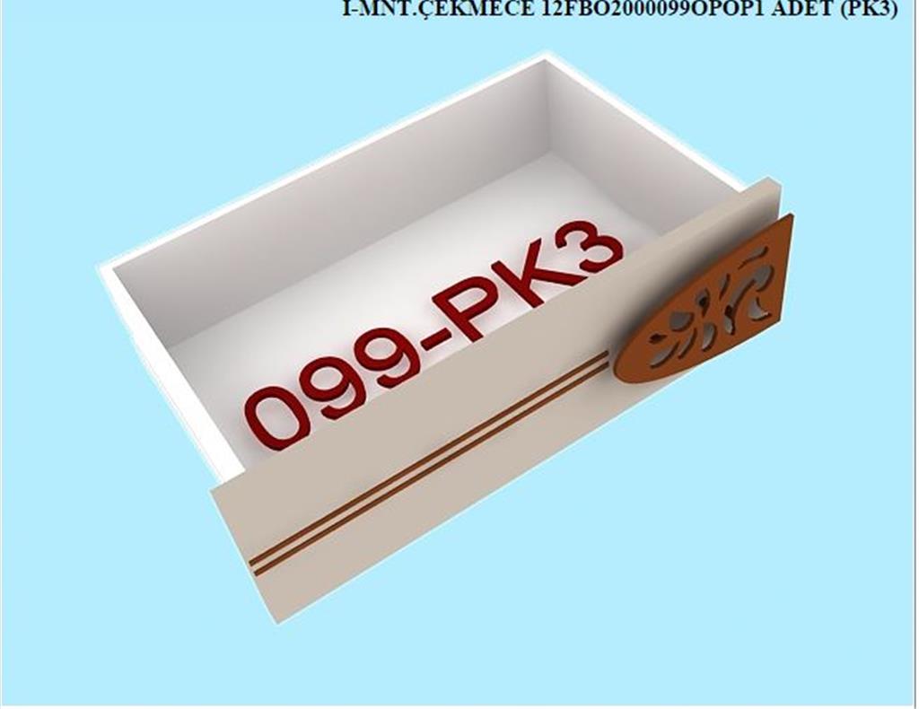 12FBO2000099OPOP, T.MASASI MONTELI CEKMECE / OPAK BEYAZ