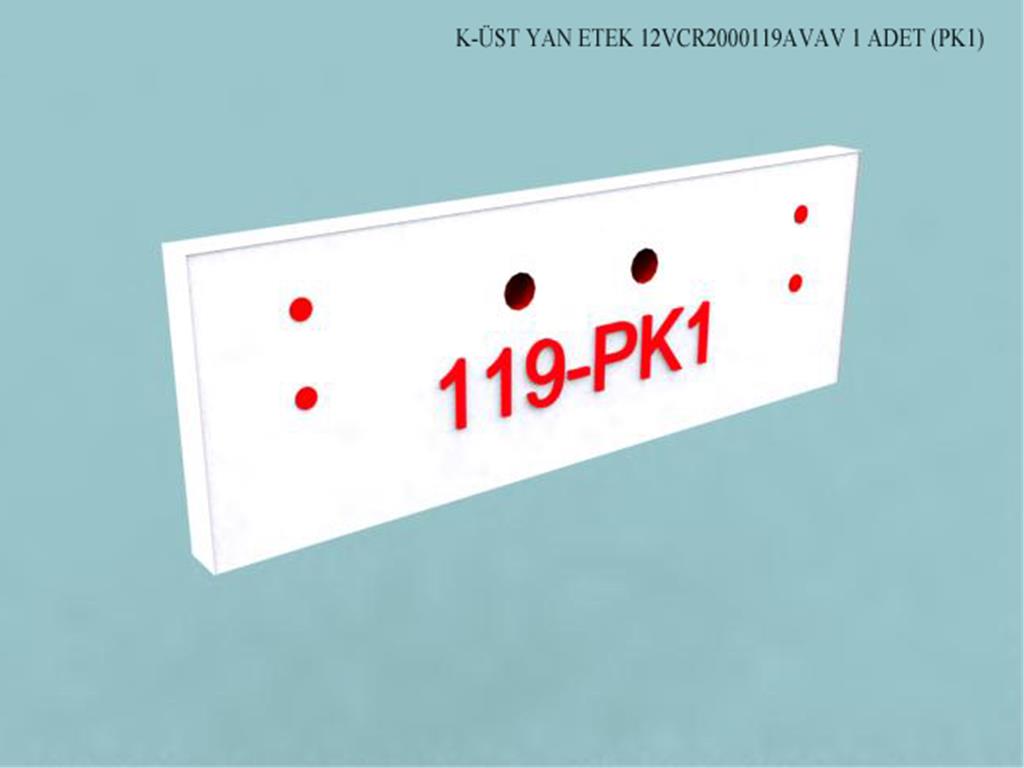 12VCR2000119AVAV, T.MASASI UST YAN ETEK / BEYAZ (EN)