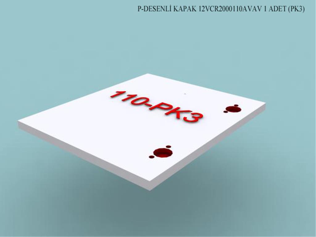 12VCR2000110AVAV, T.MASASI DESENLI KAPAK / BEYAZ (EN)