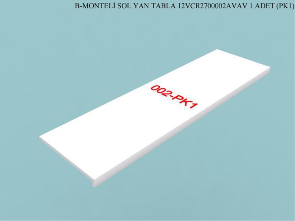 12VCR2700002AVAV, VITRIN MONTELI SOL YAN TABLA / BEYAZ