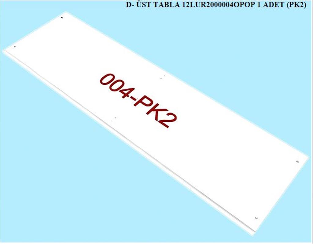 12LUR2000004OPOP, SRG GRD UST TABLA/OPAK BEYAZ