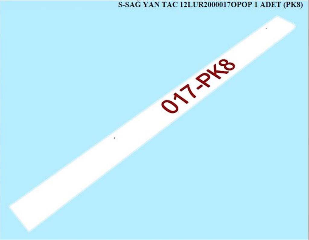 12LUR2000017OPOP, SRG GRD SAG YAN TAC/OPAK BEYAZ