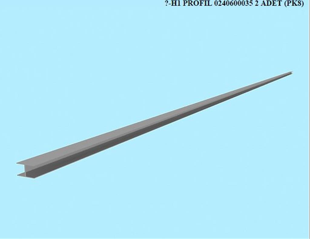 0240600035, PVC H1PRF 8MM RALL 9001 1980MM