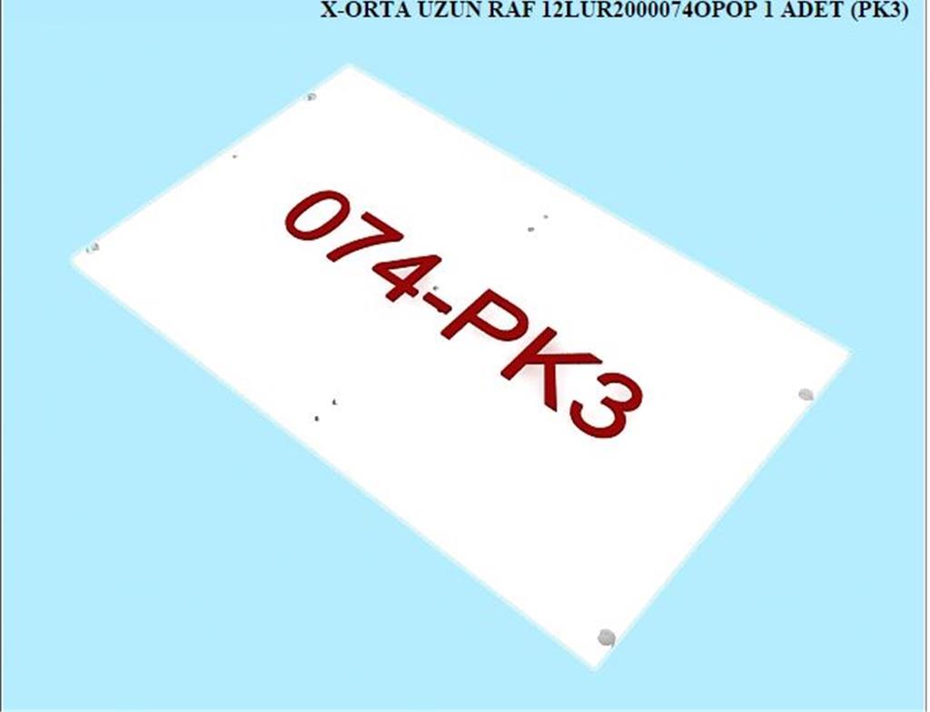 12LUR2000074OPOP, 6 KPL GRD ORTA UZUN RAF/OPAK BEYAZ