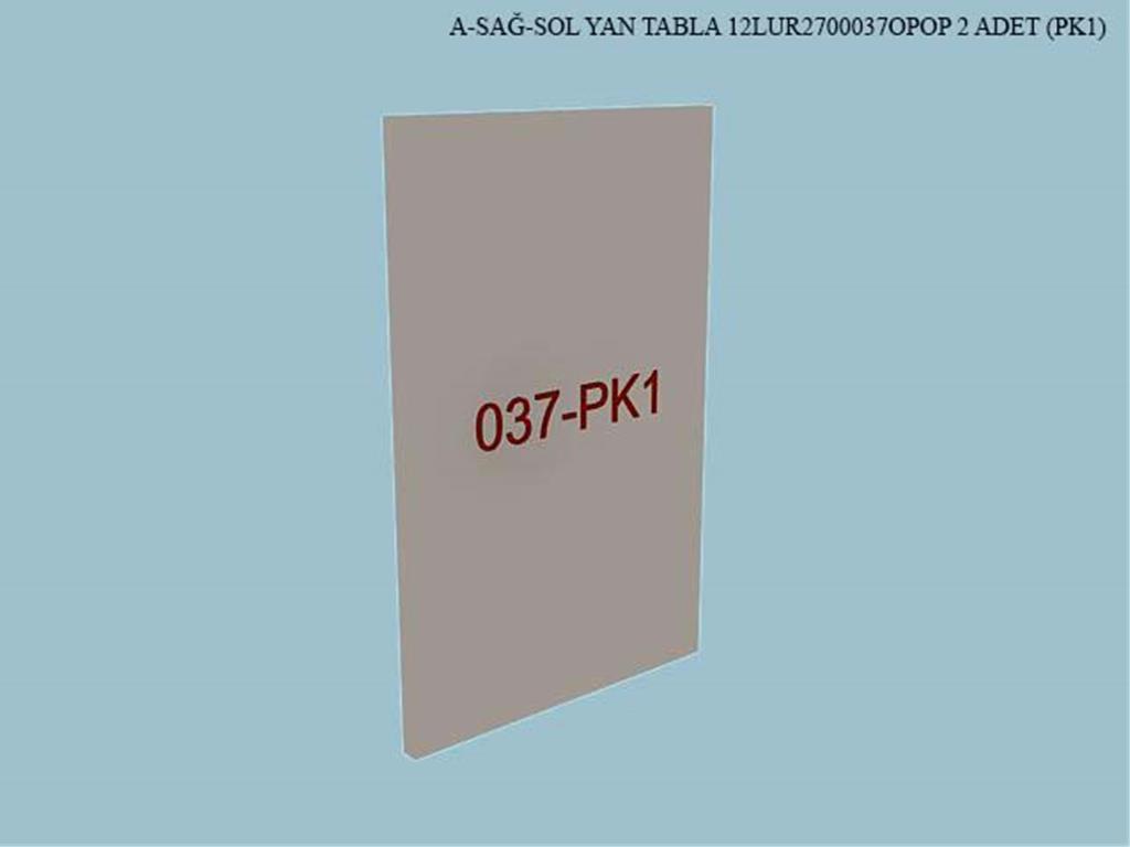 12LUR2700037OPOP, BUFE SAG SOL YAN TABLA/OPAK BEYAZ