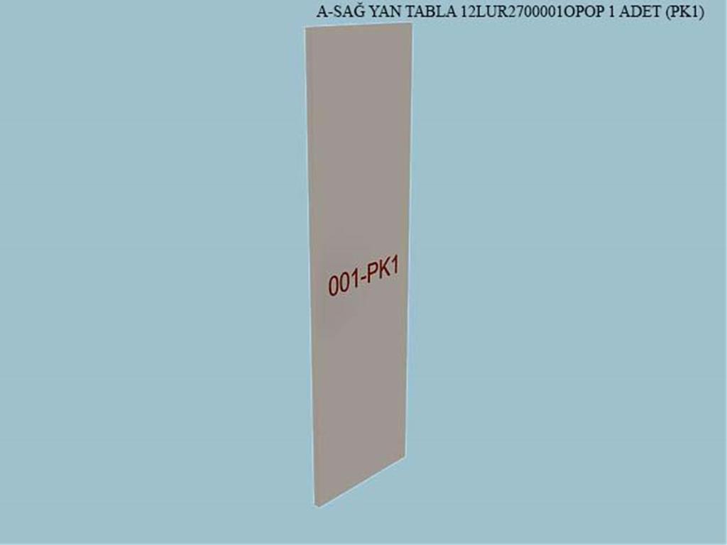 12LUR2700001OPOP, GUMUSLUK SAG YAN TABLA/OPAK BEYAZ