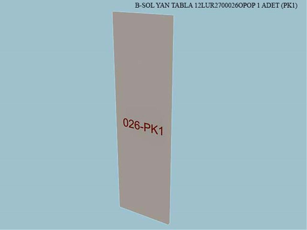 12LUR2700026OPOP, GUMUSLUK SOL YAN TABLA/OPAK BEYAZ