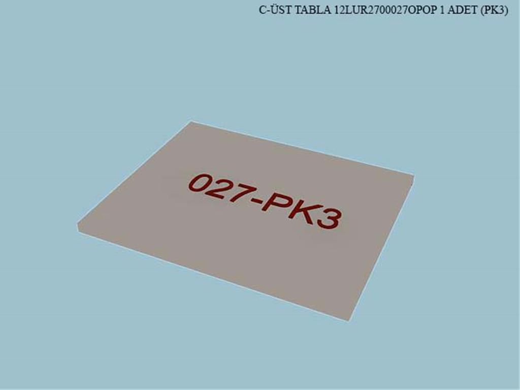 12LUR2700027OPOP, GUMUSLUK UST TABLA/OPAK BEYAZ