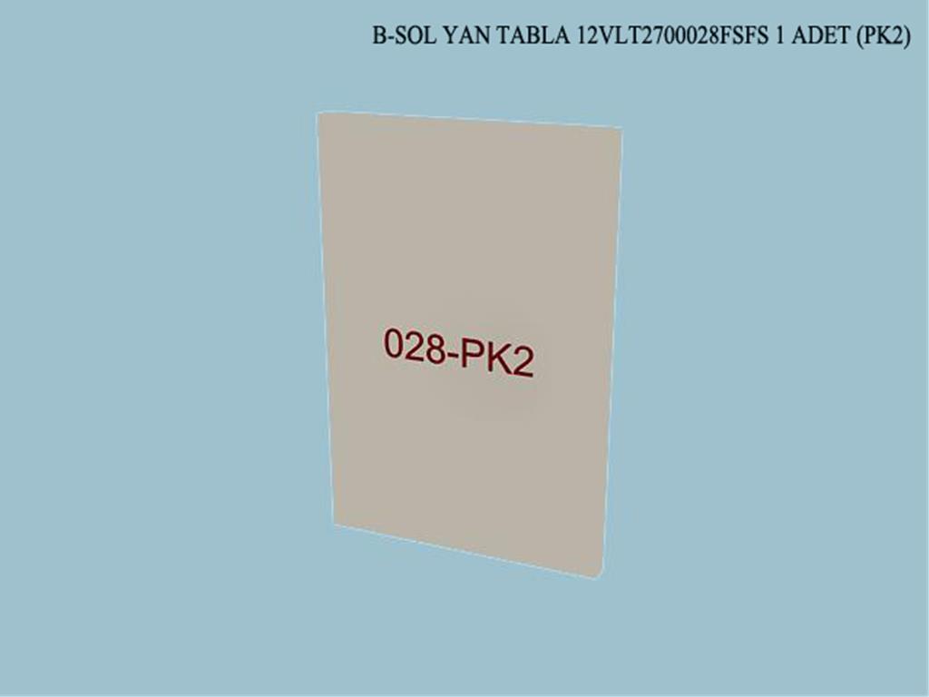12VLT2700028FSFS, BUFE SOL YAN TABLA / FILDISI