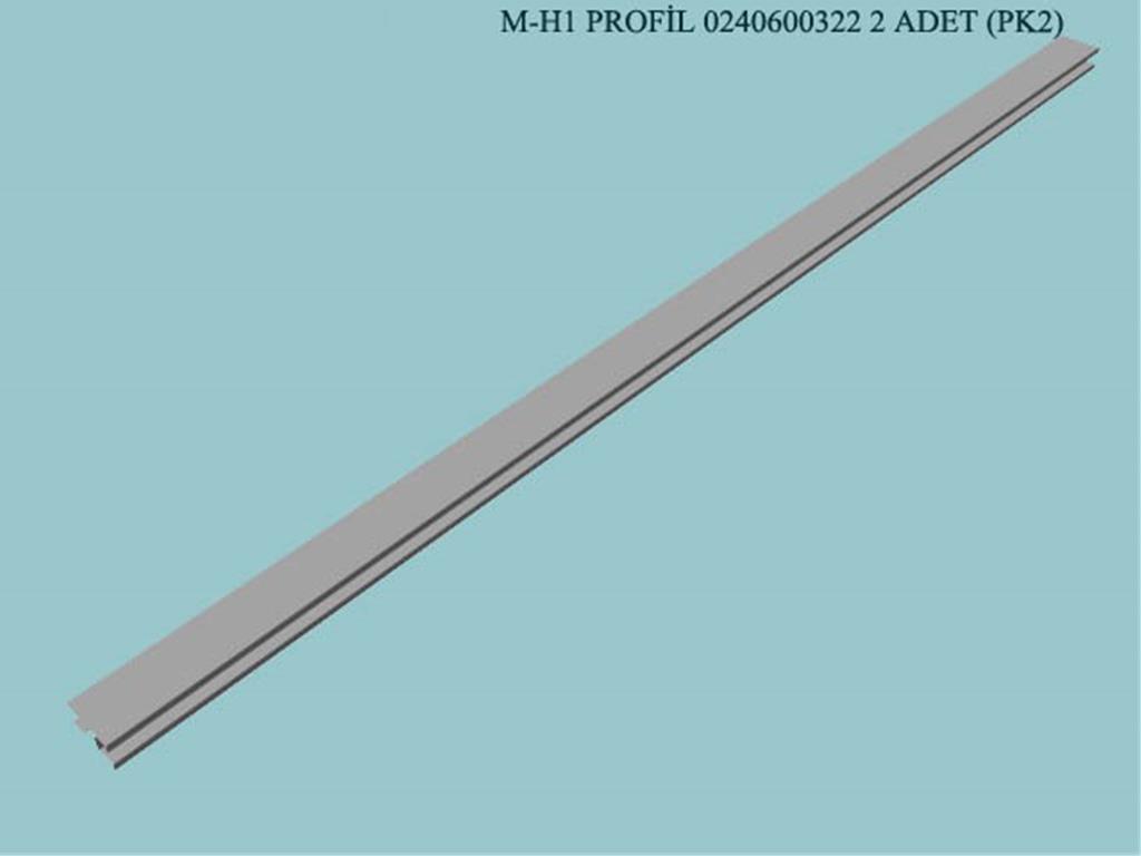 0240600322, PVC H1 PROFIL 4MM RALL 9001-632MM