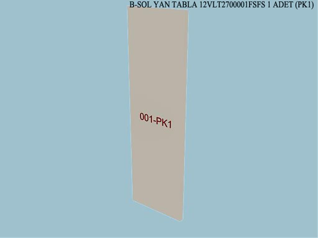 12VLT2700001FSFS, VITRIN SOL YAN TABLA / FILDISI