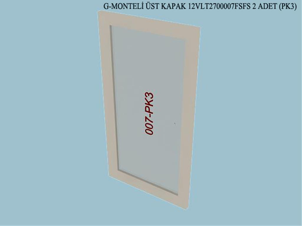 12VLT2700007FSFS, VITRIN MONTELI UST KAPAK/ FILDISI