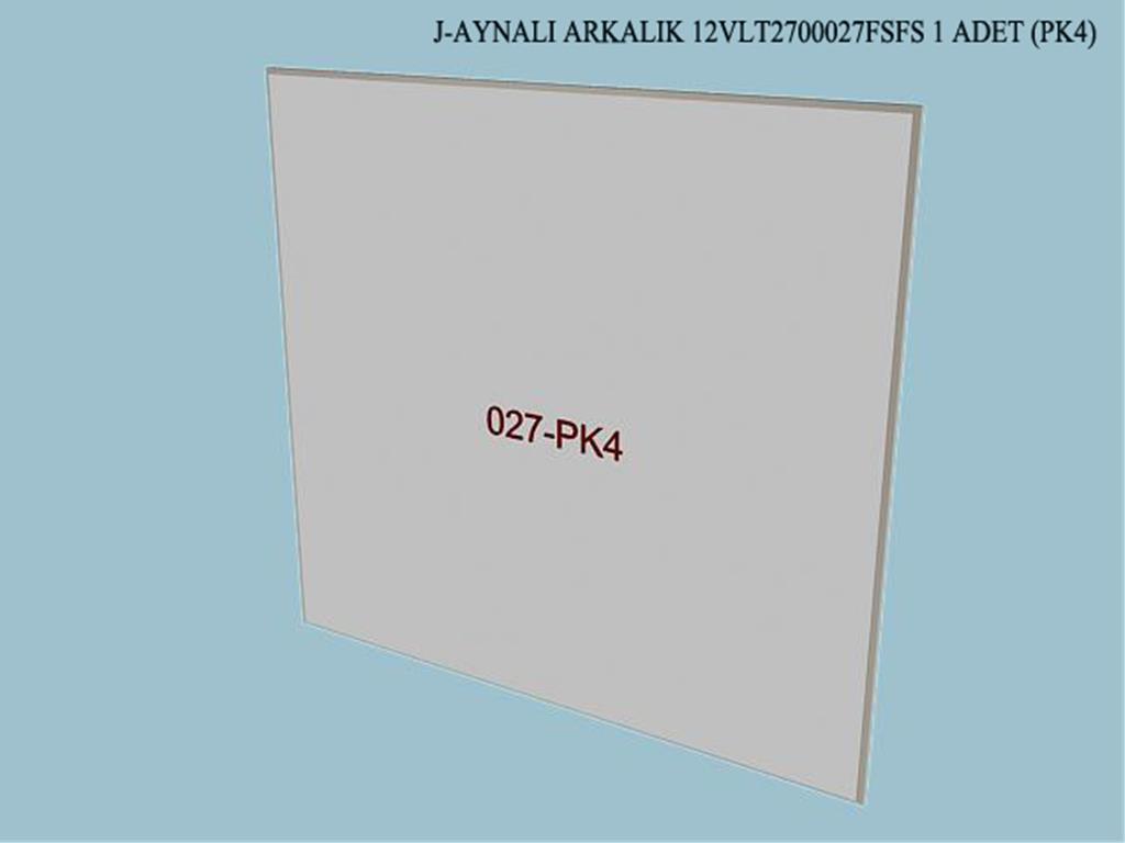 12VLT2700027FSFS, VITRIN AYNALI ARKALIK/FILDISI