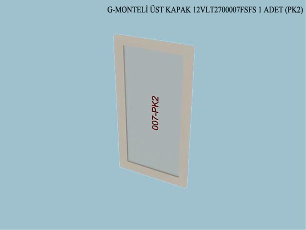 12VLT2700007FSFS, VITRIN MONTELI UST KAPAK/ FILDISI