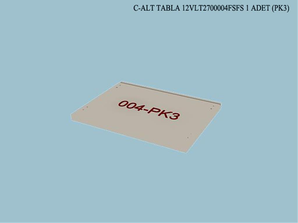 12VLT2700004FSFS, GUMUSLUK ALT TABLA/FILDISI