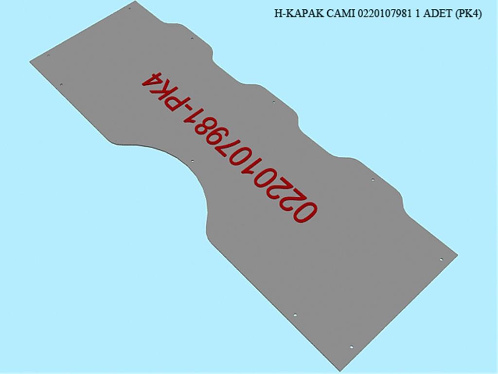 0220107981, VITRIN-GUMUSLUK KAPAK CAMI
