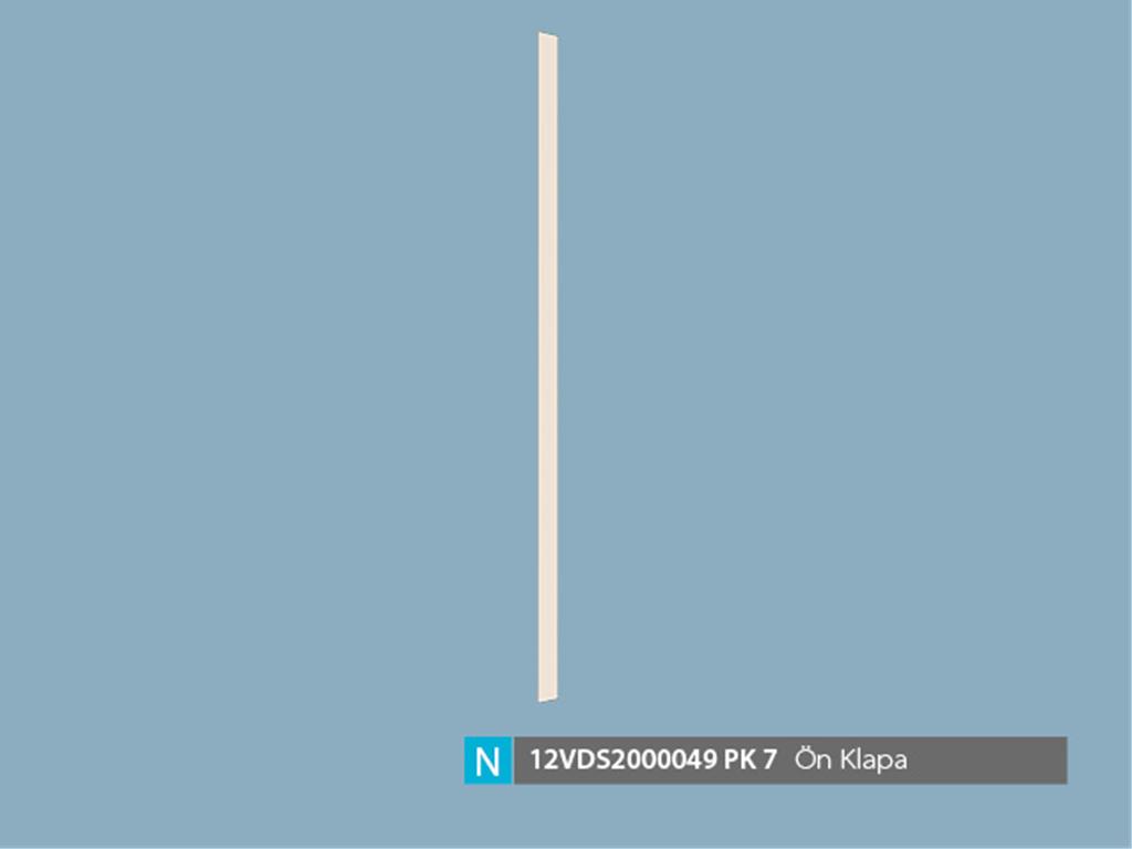 12VDS2000049OPOP, SÜRGÜ KPL. KAPAK ÖN PROFİL / OPAK BEYAZ