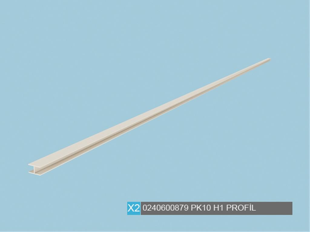 0240600879, PVC H1 PROFİL 8MM RAL 9001-1960MM