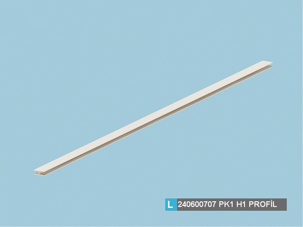 0240600707, PVC H1 PROFİL 4MM RALL 9001-690MM