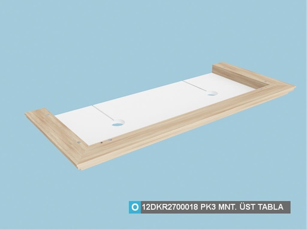 12DKR2700018AWPC, VİTRİN MONTELİ ÜST TABLA BEYAZ/DEK.CEVİZ
