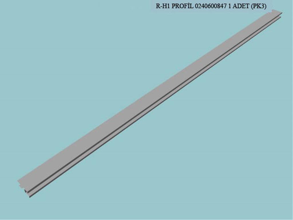 0240600847, PVC H1 PROFİL 4MM RALL 9003-682MM